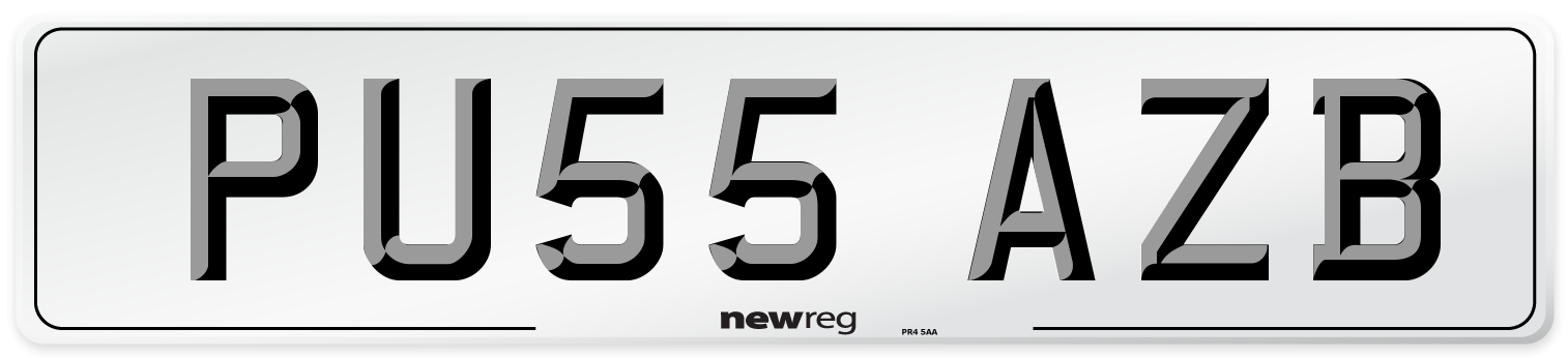 PU55 AZB Number Plate from New Reg